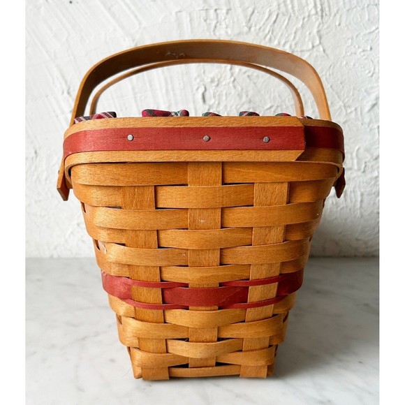 Longaberger Basket Christmas 1991 Yuletide Traditions Basket Plaid Fabric Liner - Picture 10 of 14